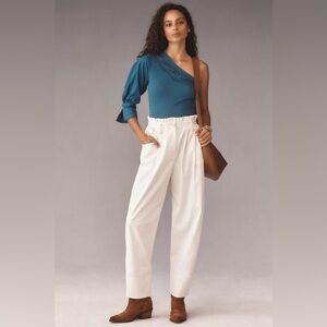 NWT By Anthropologie One-Shoulder Puff-Sleeve Top